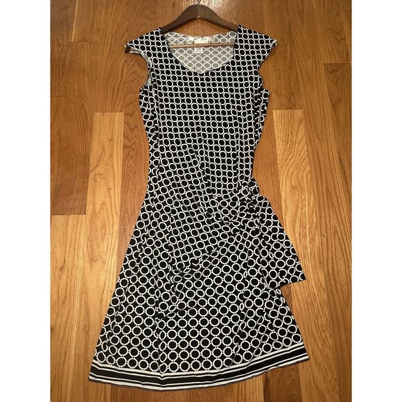 Max Studio Black & White Retro Dress Size Small – Mod Chic Fit & Flare Everyday - Picture 2 of 9